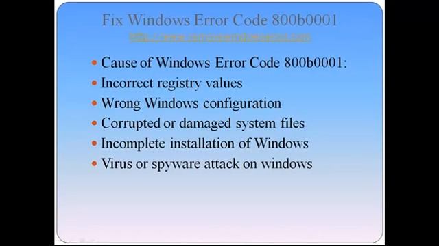 Fix Windows Error Code 800b0001 смотреть онлайн