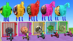 Длинная игра-слайд с Коровой, Слоном, Гориллой, Бегемотом, Тигром - 3d Игра с животными