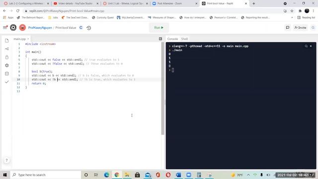 CIS-7 Unit 2 Lab: Bitwise Logical Operators, Bool, Boolalpha, NOR and AND in C++ смотреть онлайн