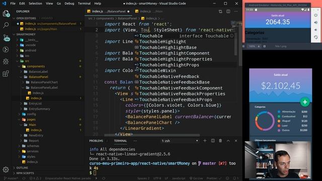 React Native - SmartMoney - 0703 - Estilizando a página Main - BalancePanel - Parte 1 смотреть онлайн