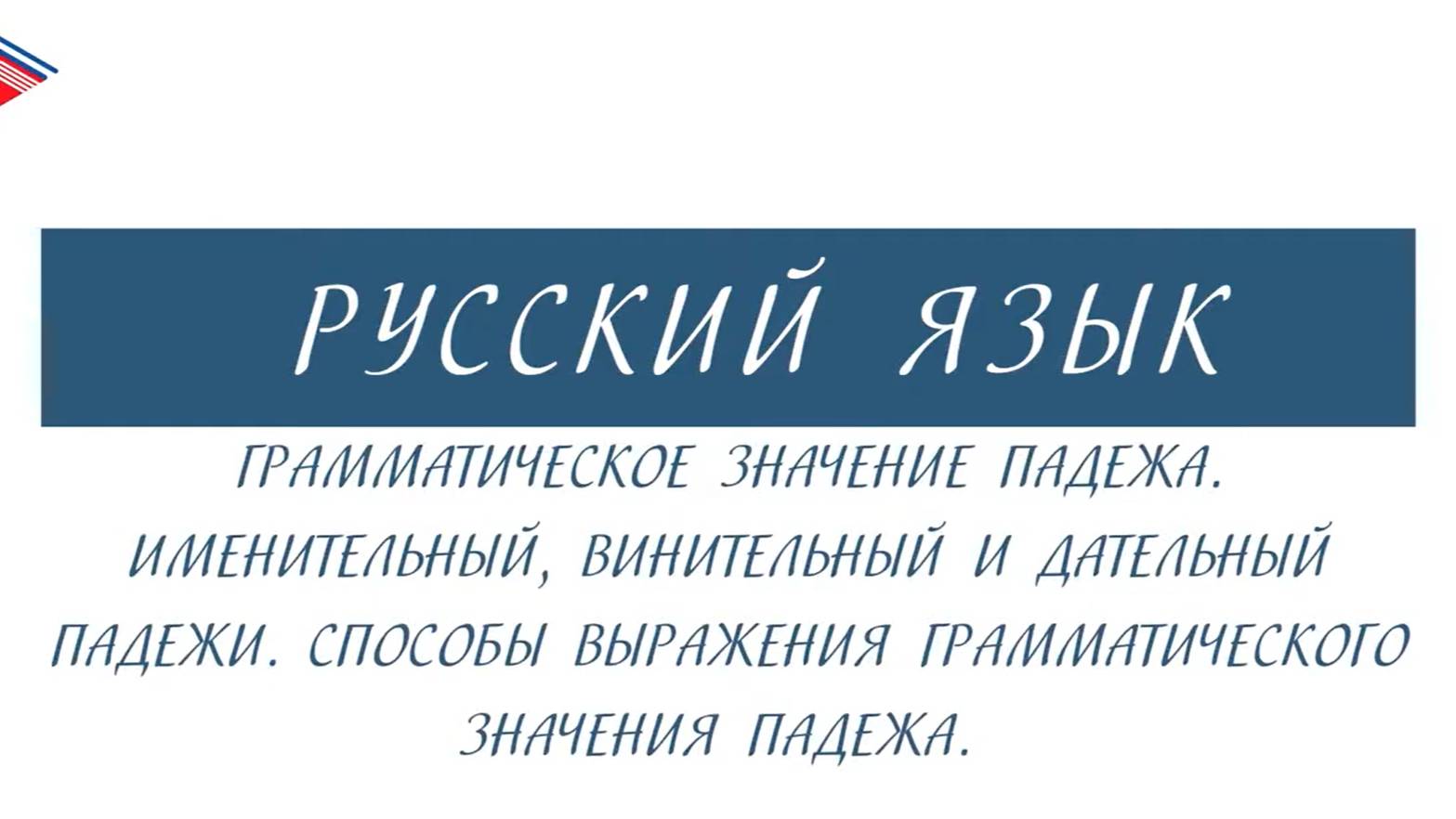 6 класс - Русский язык - Грамматическое значение падежа. Именительный, винительный, дательный падежи смотреть онлайн