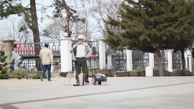 Русские Ворота запели! Гармонист читает мысли прохожих / АНАПА, 27 марта 2025 г, снято Гелиос 44М-4