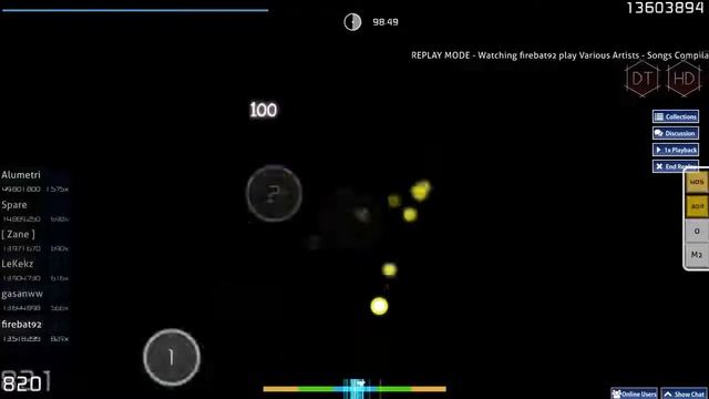 osu! |firebat92| Various Artists - Songs Compilation [Marathon] +HD,DT 98.68% 2miss 748pp смотреть онлайн