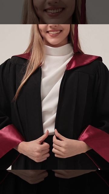 Комплект выпускника Премиум - цвет манжетов и воротника вишневый.