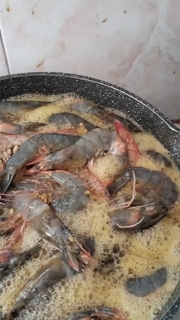 Buttered Garlic Shrimp With Royal True Orange And Cheese Sauce #short #shorts #shortsvideo