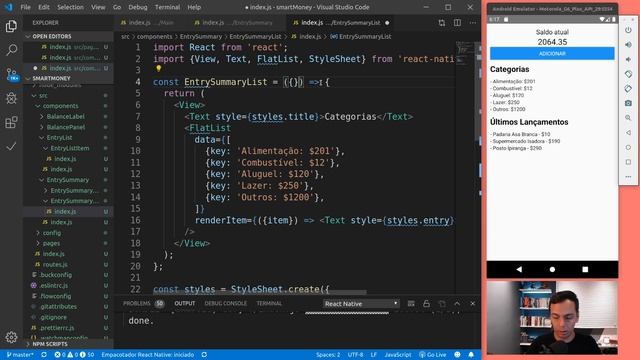 React Native - SmartMoney - 0502 - Adicionando Props em todos os componentes смотреть онлайн