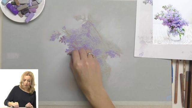 Как нарисовать сирень пастелью — — Пошаговый мастер-класс Елены Таткиной смотреть онлайн
