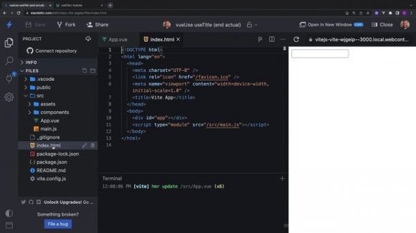 01-Reactive Browser Wrappers in VueUse - useTitle