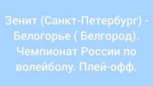 Зенит (Санкт-Петербург) - Белогорье (Белгород). Чемпионат России по волейболу. Плей-офф.