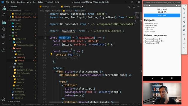 React Native - SmartMoney - 0604 - Criando o formulário de entrada de lançamentos смотреть онлайн