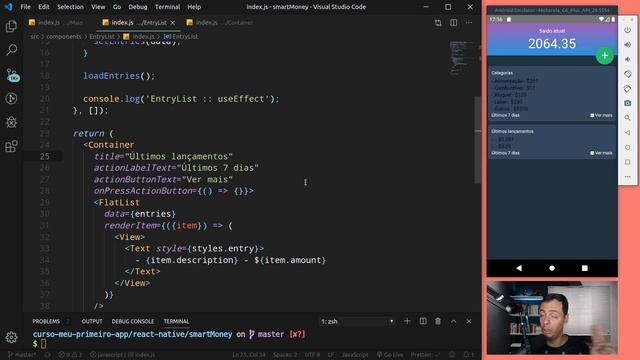 React Native - SmartMoney - 0707 - Estilizando a página Main - EntryList - Parte 1 смотреть онлайн