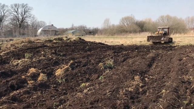 Трактор ДТ-74 в роботі. Вирівнюємо поле смотреть онлайн