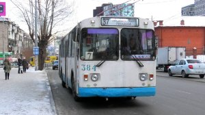 Троллейбус Екатеринбурга ЗиУ-682Г-016 (012) борт. №384 маршрут №37 на остановке «ТЦ Алатырь»