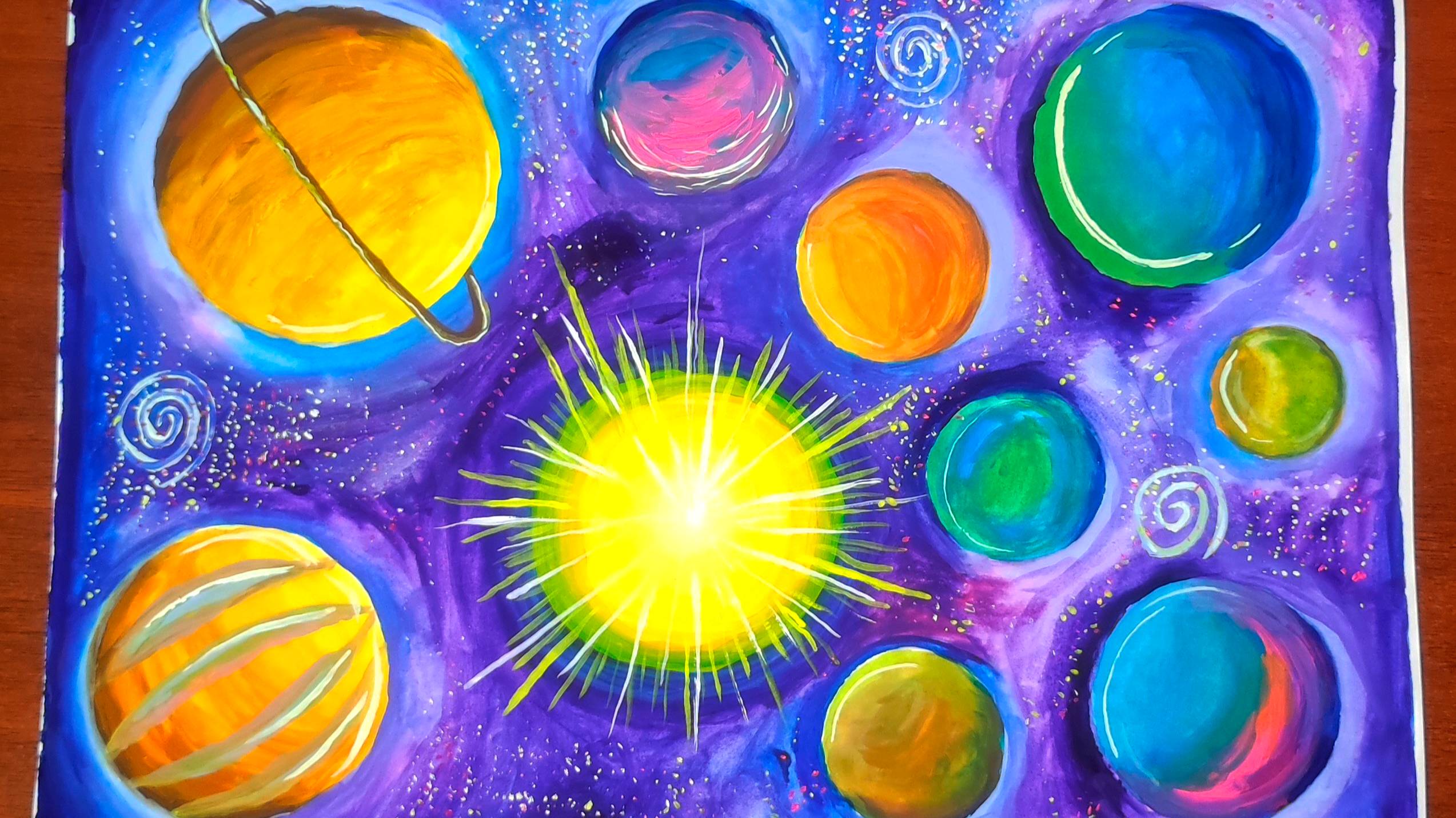 Урок ИЗО Рисуем космос и планеты смотреть онлайн