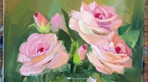 Роза.Живопись маслом