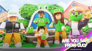 играю в качестве сбежавшего с множествами игроками Roblox Duolingo