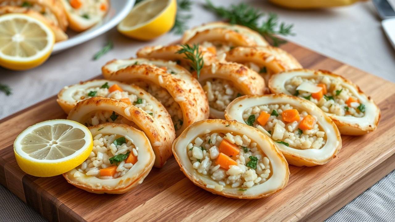 Нежные Кальмары, фаршированные сочной начинкой – Ваш новый любимый рецепт смотреть онлайн