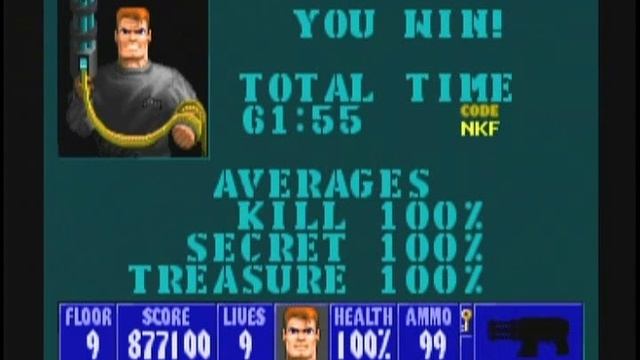 Wolfenstein 3D (100%) Walkthrough (E1F9)