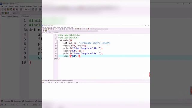 Find area of the Triangle in C//Dev C/C++ IDE//Basic Coding смотреть онлайн