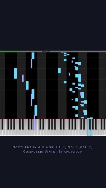 V. Shapovalov - Nocturne in A minor, Op. 1, No. 1 (Ver. 2) #music #classic #piano #romantic #shorts