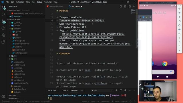 React Native - SmartMoney - 1302 - Ajustando o ícone no Android смотреть онлайн