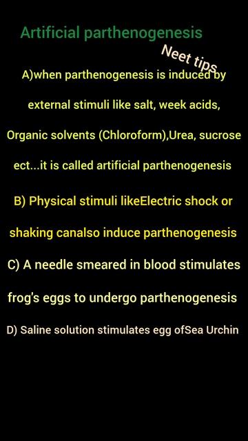 Artificial parthenogenesis (Neet important notes) смотреть онлайн