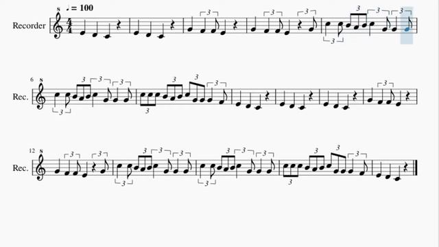 Recorder Sheet Music: How To Play Three Blind Mice By Nursery Rhymes