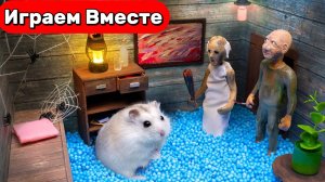 Страшный Лабиринт для Хомяка 🐹 Умный Хомяк выбирается из ПУГАЮЩЕГО ЛАБИРИНТА ! Видео для детей