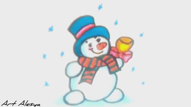 Как нарисовать снеговика! смотреть онлайн