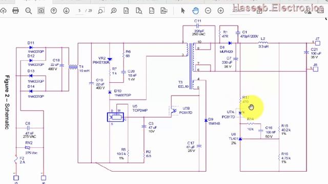 [193] TOP244P Flyback Switch Mode Power Supply 24V 15 Watt Design Example - Urdu Hindi смотреть онлайн