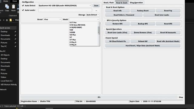 Vivo Y20 Y20s Y20i Reset EFS Done By TFM QC TooL смотреть онлайн