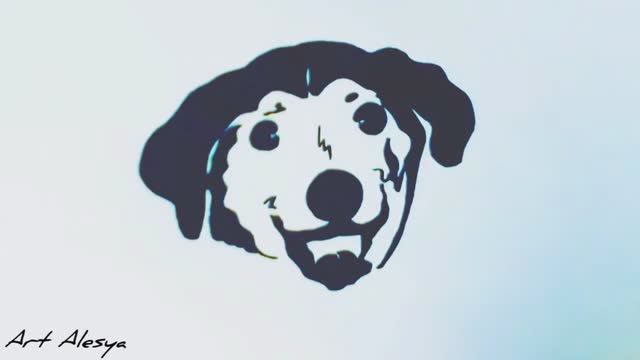 Рисую собаку чёрным маркером! смотреть онлайн