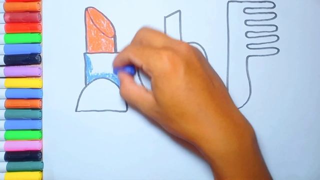 How to draw makeup set? Bolalar uchun oson rasm chizish Рисуем набор косметики для малышей смотреть онлайн