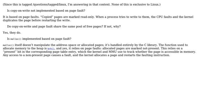 Unix & Linux: Is copy-on-write not implemented based on page fault? (2 Solutions!!) смотреть онлайн