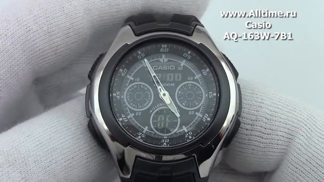 Мужские японские наручные часы Casio AQ-163W-7B1 смотреть онлайн
