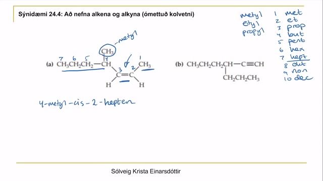 24.3 Sýnidæmi 24.4 - Að nefna alkena og alkyna смотреть онлайн