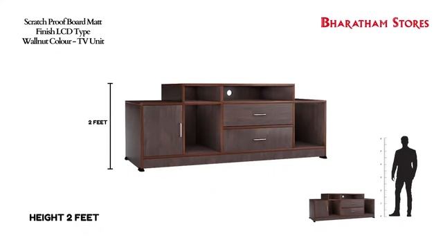 Scratch Proof Board Matt Finish LCD Type Wallnut Colour TV Unit Furniture