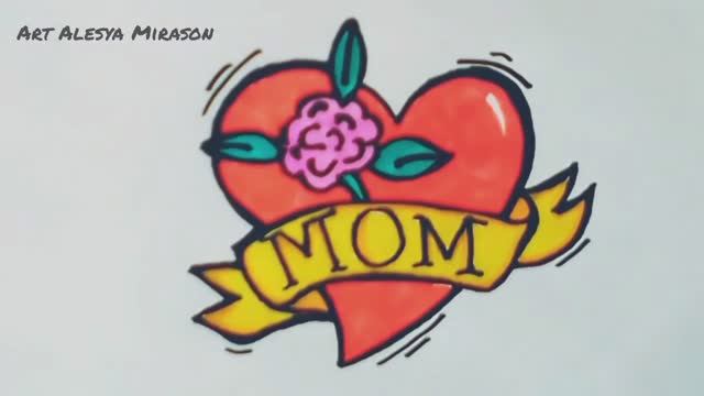 Как нарисовать сердце для мамы! ❤️ смотреть онлайн