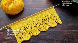 Красивая кайма спицами!
