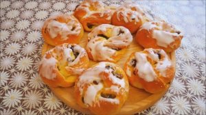 Булочки с ИЗЮМОМ и ЛИМОННОЙ глазурью