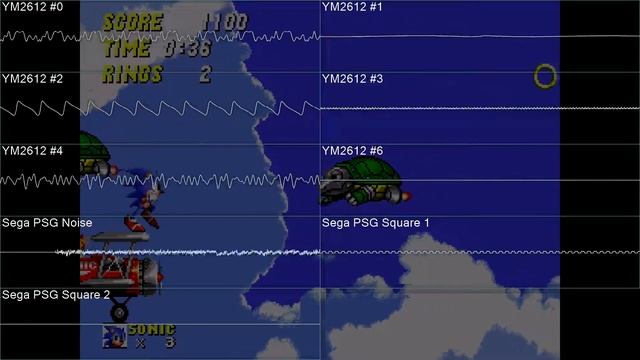 Sonic 2 - Sky Chase Zone - In Oscillo and Gameplay View! смотреть онлайн