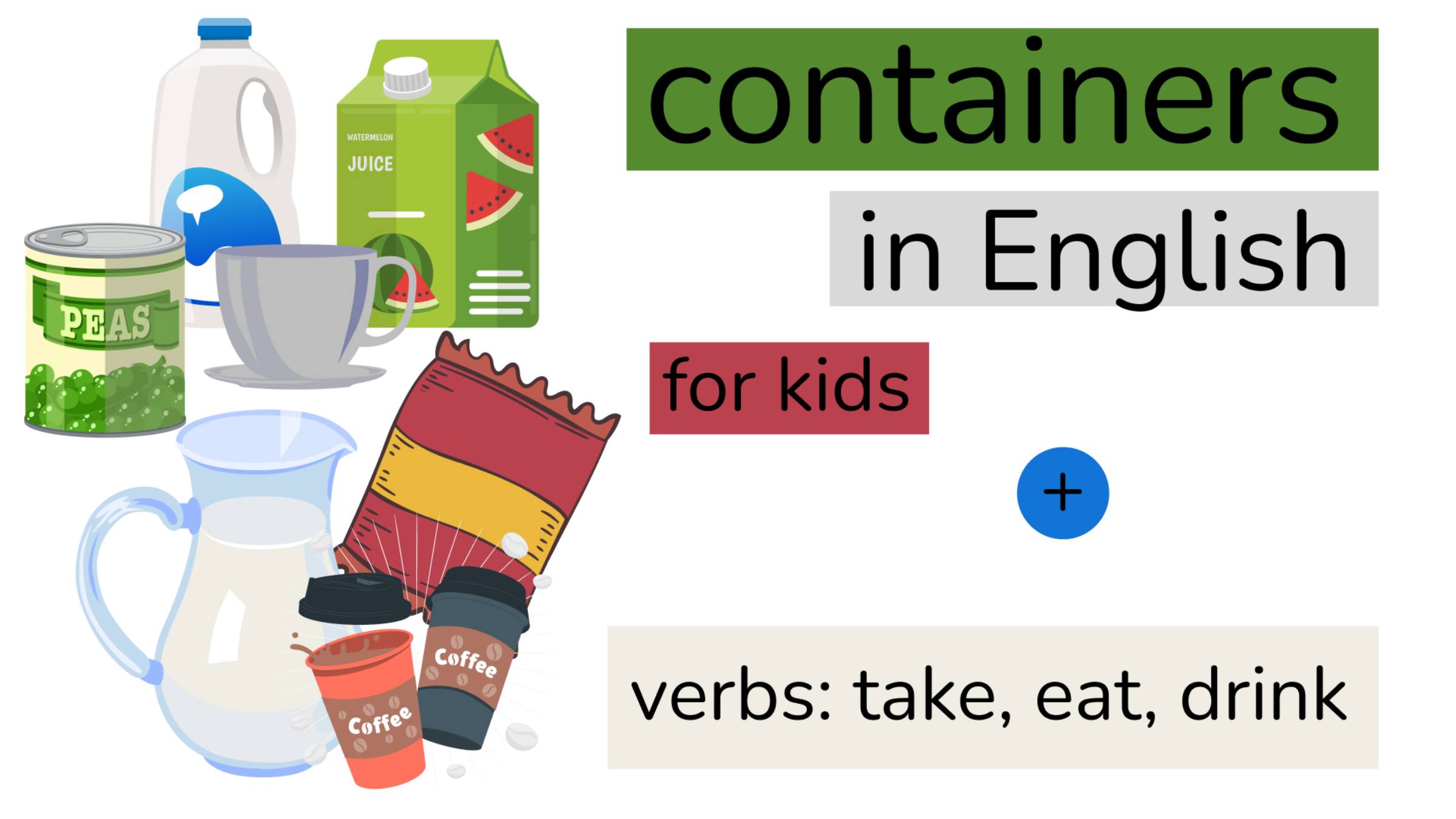 Containers, Food And Drinks In English