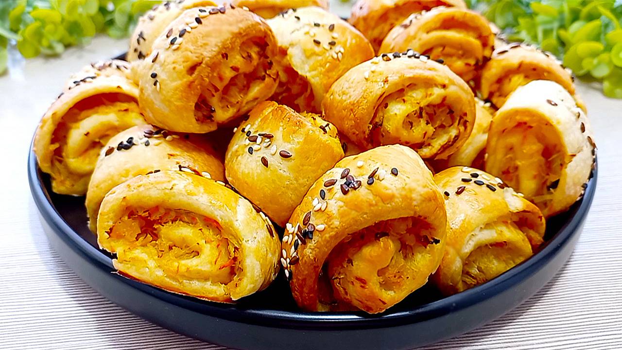 🔝 ВКУСНОГО много не бывает! Лучший рецепт хрустящих булочек с начинкой! смотреть онлайн