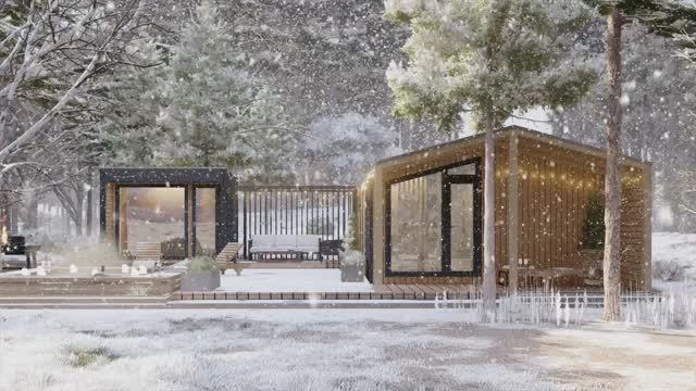 Готовое решение Модульный дом и баня с джакузи смотреть онлайн