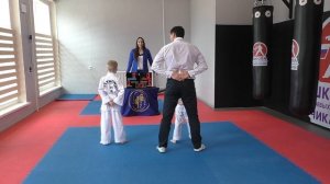 Тхэквондо, на белый пояс с 2 полосками,  10(2) гып , Саджу Чаруги туль комплекс