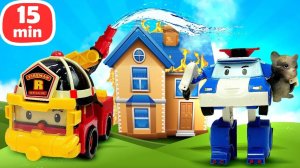 Робокар Поли и ее друзья тушат пожар и спасают малышей с корабля!