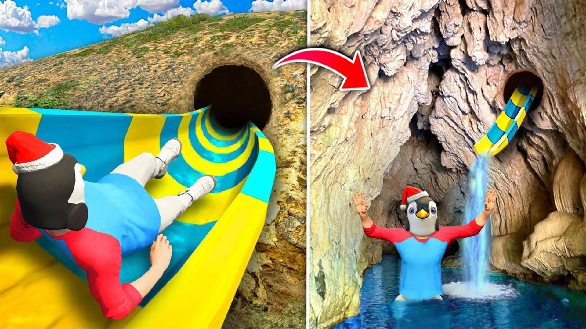 Самая экстремальная водная горка из космоса в гта 5 ? - реальная жизнь в gta 5 смотреть онлайн