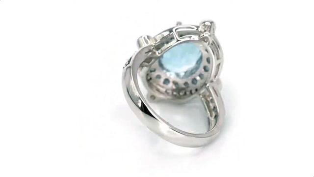 Sky Blue Topaz Oval and Mystic Quartz Gemstone Sterling Silver Ring смотреть онлайн