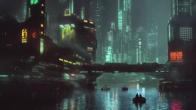 Blade Runner Canal_ Peaceful Cyberpunk Ambience _ DEEP Focus & Sleep Ambient Music Rain [2 HOURS] смотреть онлайн
