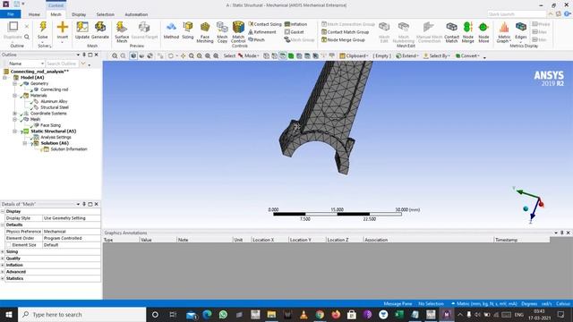 Connecting Rod Strength Analysis on Ansys (Static Structural Analysis) . смотреть онлайн